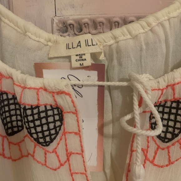 NWT ILLA ILLA BOHO style cream dress Medium - Picture 2 of 6